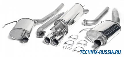 Выхлоп catback из нержавеющей стали 2x80mm Opel Omega B седан 2.5i / 3.0i TA-TECHNIX 02OP022-8