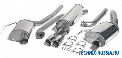 Выхлоп catback из нержавеющей стали 2x80mm Opel Omega B седан 2.5i / 2.6i / 3.0i / 3.2i TA-TECHNIX 02OP023-8