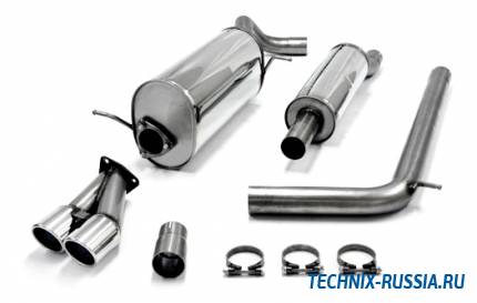 Выхлоп catback из нержавеющей стали 2x80mm Skoda Fabia 5J RS 1.4 TSI TA-TECHNIX 02SK005-8