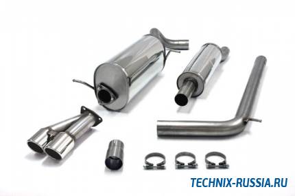 Выхлоп catback из нержавеющей стали 2x80mm VW Polo 6R 1.4 TSI TA-TECHNIX 02VW018-8