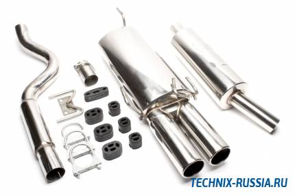 Выхлоп catback из нержавеющей стали 2x90mm Opel Astra F хетчбэк 1,4i-2,0i / 1,6i 16V-2,0i 16V / GSI TA-TECHNIX 96SSAFE290