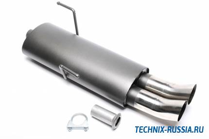 Спортивный глушитель 2x76mm DTM Peugeot 206 1,1 / 1,4 / 1,6 / 1,9 / 2,0 TA-TECHNIX EVO206ED76