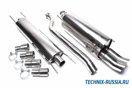 Выхлоп catback из нержавеющей стали 2x76mm DTM Opel Astra G 1.2 16V / 1.6 8V / 1.6 16V / 1.8 1 TA-TECHNIX EVOAGAED76