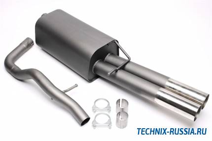 Спортивный глушитель 2x76mm VW Bora 1,4/1,6/1,8/1,8T/2,0/1,9 TDI TA-TECHNIX EVOBORAE276S