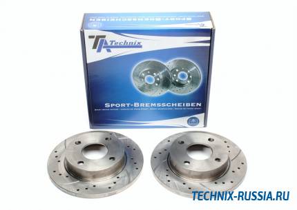 Тормозные диски 239,7mm с перфорацией и насечками Mazda 121 III TA-TECHNIX EVOBS1217P