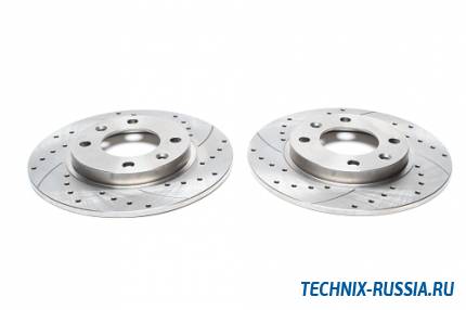 Тормозные диски 247 mm с перфорацией и насечками Peugeot 106 II TA-TECHNIX EVOBS1281P