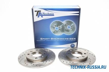 Тормозные диски 247 mm с перфорацией и насечками Peugeot 106 II TA-TECHNIX EVOBS1281P