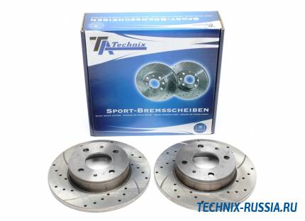 Тормозные диски 214mm с перфорацией и насечками Nissan Micra K10 TA-TECHNIX EVOBS1284P