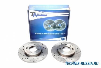 Тормозные диски 239mm с перфорацией и насечками VW Polo 6N1 /6N2 TA-TECHNIX EVOBS1443P