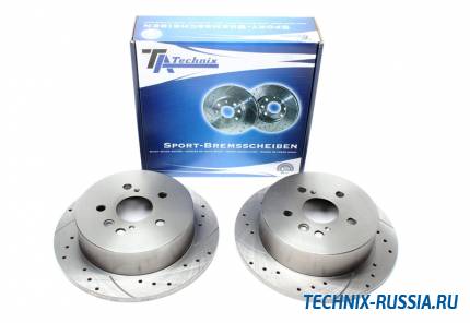 Тормозные диски 291mm с перфорацией и насечками Toyota Avensis Verso TA-TECHNIX EVOBS1527P
