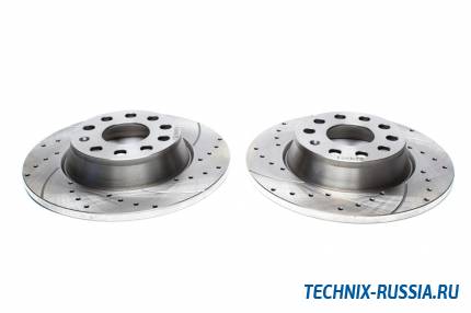 Тормозные диски 286 mm с перфорацией и насечками VW Passat B6 Variant TA-TECHNIX EVOBS1640P