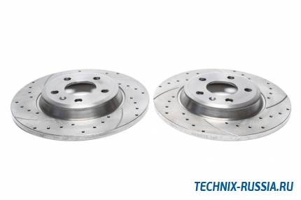Тормозные диски 300 mm с перфорацией и насечками Audi Q5 8R TA-TECHNIX EVOBS1775P