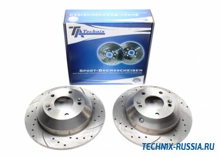 Тормозные диски 302mm с перфорацией и насечками Hyundai Santa Fe II CM TA-TECHNIX EVOBS1911P