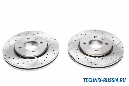 Тормозные диски 256mm с перфорацией и насечками VW Polo 6N1 6N2 TA-TECHNIX EVOBS20043P