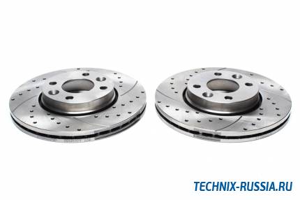 Тормозные диски 260 mm с перфорацией и насечками Renault Clio III TA-TECHNIX EVOBS20161P