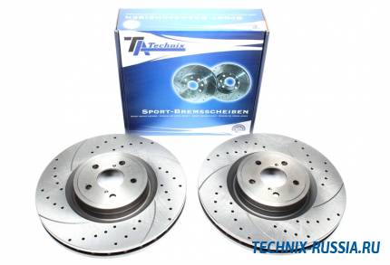 Тормозные диски 326mm с перфорацией и насечками Subaru Impreza GD TA-TECHNIX EVOBS20194P