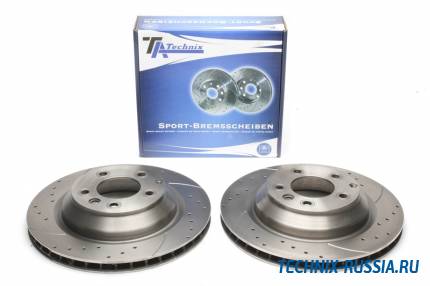 Тормозные диски 358mm с перфорацией и насечками VW Touareg 7L TA-TECHNIX EVOBS20389P
