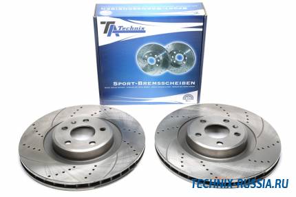 Тормозные диски 345mm с перфорацией и насечками Audi Q5 8R TA-TECHNIX EVOBS20726P