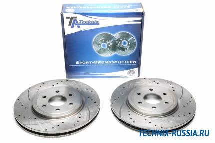Тормозные диски 319,4mm с перфорацией и насечками Nissan NP 300 Navara D40TA-TECHNIX EVOBS21190P