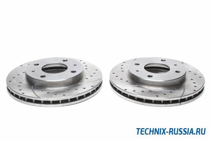 Тормозные диски 256 mm с перфорацией и насечками Hyundai Santamo TA-TECHNIX EVOBS2260P