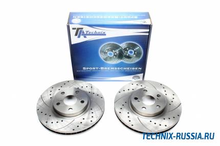 Тормозные диски 275mm с перфорацией и насечками Toyota Avensis T22 TA-TECHNIX EVOBS2292P