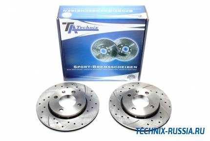Тормозные диски 239mm с перфорацией и насечками VW Polo 6N2 TA-TECHNIX EVOBS2421P