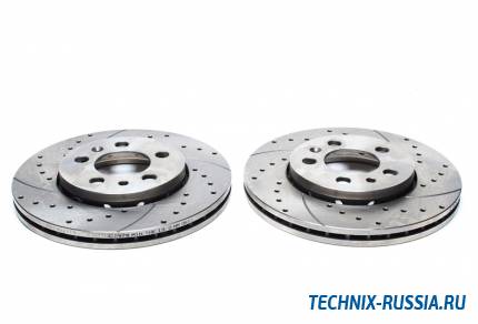 Тормозные диски 256 mm с перфорацией и насечками VW Polo 6R TA-TECHNIX EVOBS2479P
