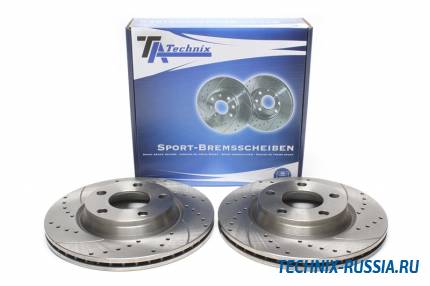 Тормозные диски 280 mm с перфорацией и насечками VW Phaeton TA-TECHNIX EVOBS2485P