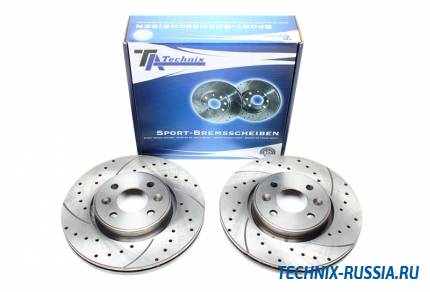 Тормозные диски 280mm с перфорацией и насечками Renault Megane II Coupe-Cabriolet EM TA-TECHNIX EVOBS2719P