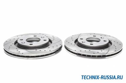 Тормозные диски 266 mm с перфорацией и насечками Peugeot 208 TA-TECHNIX EVOBS2770P