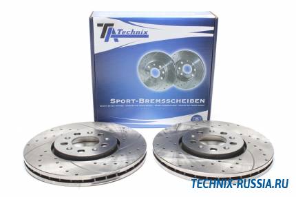 Тормозные диски 288 mm с перфорацией и насечками VW Polo 9N TA-TECHNIX EVOBS2879P