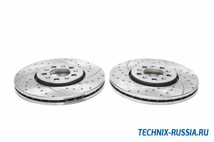 Тормозные диски 288 mm с перфорацией и насечками VW Polo 9N TA-TECHNIX EVOBS2879P