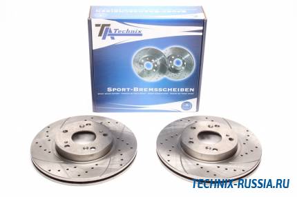 Тормозные диски 282mm с перфорацией и насечками Honda CR-V II TA-TECHNIX EVOBS2993P