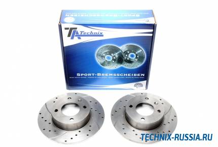 Тормозные диски 239mm с перфорацией и насечками VW Polo 86/86C TA-TECHNIX EVOBS4026P