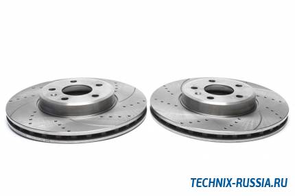 Тормозные диски 314 mm с перфорацией и насечками Audi A5 Cabriolet 8F TA-TECHNIX EVOBS4512P