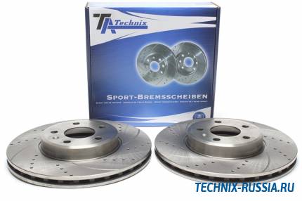 Тормозные диски 314 mm с перфорацией и насечками Audi A5 Cabriolet 8F TA-TECHNIX EVOBS4512P