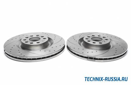 Тормозные диски 345 mm с перфорацией и насечками VW Passat B6 B7 TA-TECHNIX EVOBS4518P