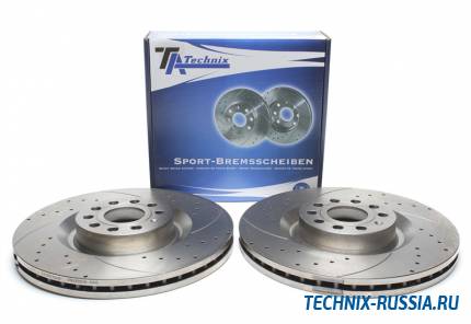 Тормозные диски 345 mm с перфорацией и насечками VW Passat B6 B7 TA-TECHNIX EVOBS4518P