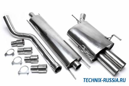 Выхлоп catback из нержавеющей стали 2x76mm Opel Corsa C 1.0 / 1.2 / 1.4 / 1.8 GSI / 1.3CDTI TA-TECHNIX EVOCOCAE276
