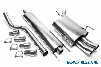 Выхлоп catback из нержавеющей стали 2x76mm DTM Opel Corsa C 1.0 / 1.2 / 1.4 / 1.8 GSI / 1.3CDTI TA-TECHNIX EVOCOCAED76