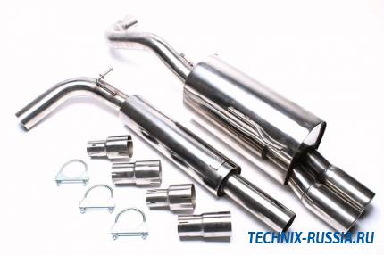 Выхлоп catback из нержавеющей стали 2x76mm VW Lupo 1,0 / 1,4 / 1,7 TA-TECHNIX EVOLUAE276