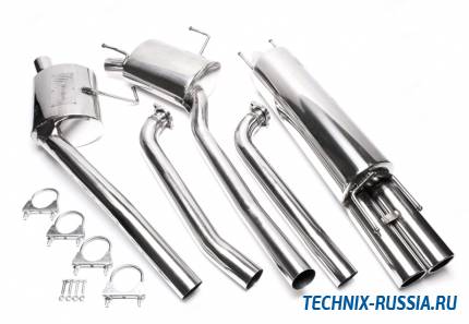 Выхлоп catback из нержавеющей стали 2 x 76mm Opel Omega B 2.5i -24V / 3.0i-24V TA-TECHNIX EVOOB6AE276