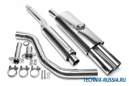 Выхлоп catback из нержавеющей стали 2x76mm VW Polo 86C TA-TECHNIX EVOP3AE276