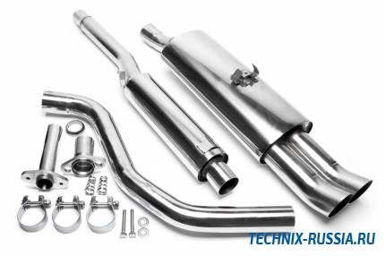 Выхлоп catback из нержавеющей стали 2x76mm DTM VW Polo 86C TA-TECHNIX EVOP3AED76