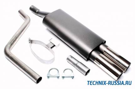 Спортивный глушитель 2x76mm VW Polo III 86C TA-TECHNIX EVOP3E276