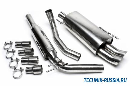 Выхлоп catback из нержавеющей стали 2x76mm DTM VW Polo 6N TA-TECHNIX EVOP4AED76