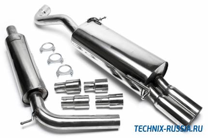 Выхлоп catback из нержавеющей стали 2x76mm Skoda Fabia 6Y кроме 1.2i-47kW, 1.4 TDI-59kW, 1. TA-TECHNIX EVOP5AE276