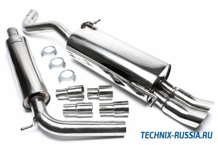 Выхлоп catback из нержавеющей стали 2x76mm DTM VW Polo 9N кроме 1.2i-47kW, 1.4 TDI-59kW, 1. TA-TECHNIX EVOP5AED76