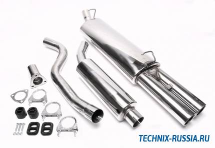 Выхлоп catback из нержавеющей стали 2 x 76mm Opel Vectra A 1.6l / 1.8l / 2.0l 8V / 1.7TD TA-TECHNIX EVOVAAE276