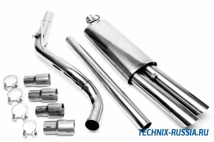Выхлоп catback из нержавеющей стали 2x76mm VW Golf II 19E TA-TECHNIX RSG2E276SC